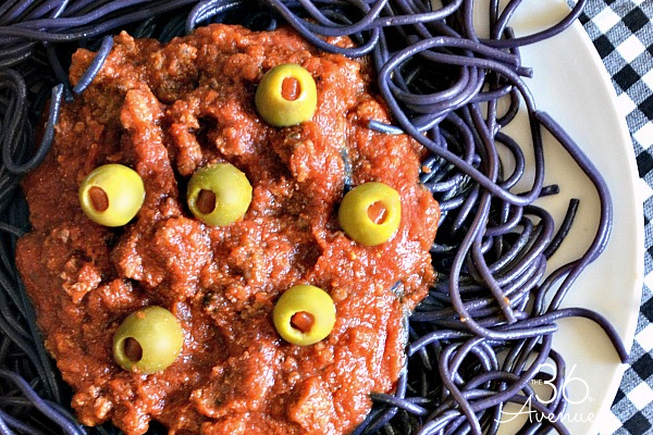 Halloween spaghetii recipe