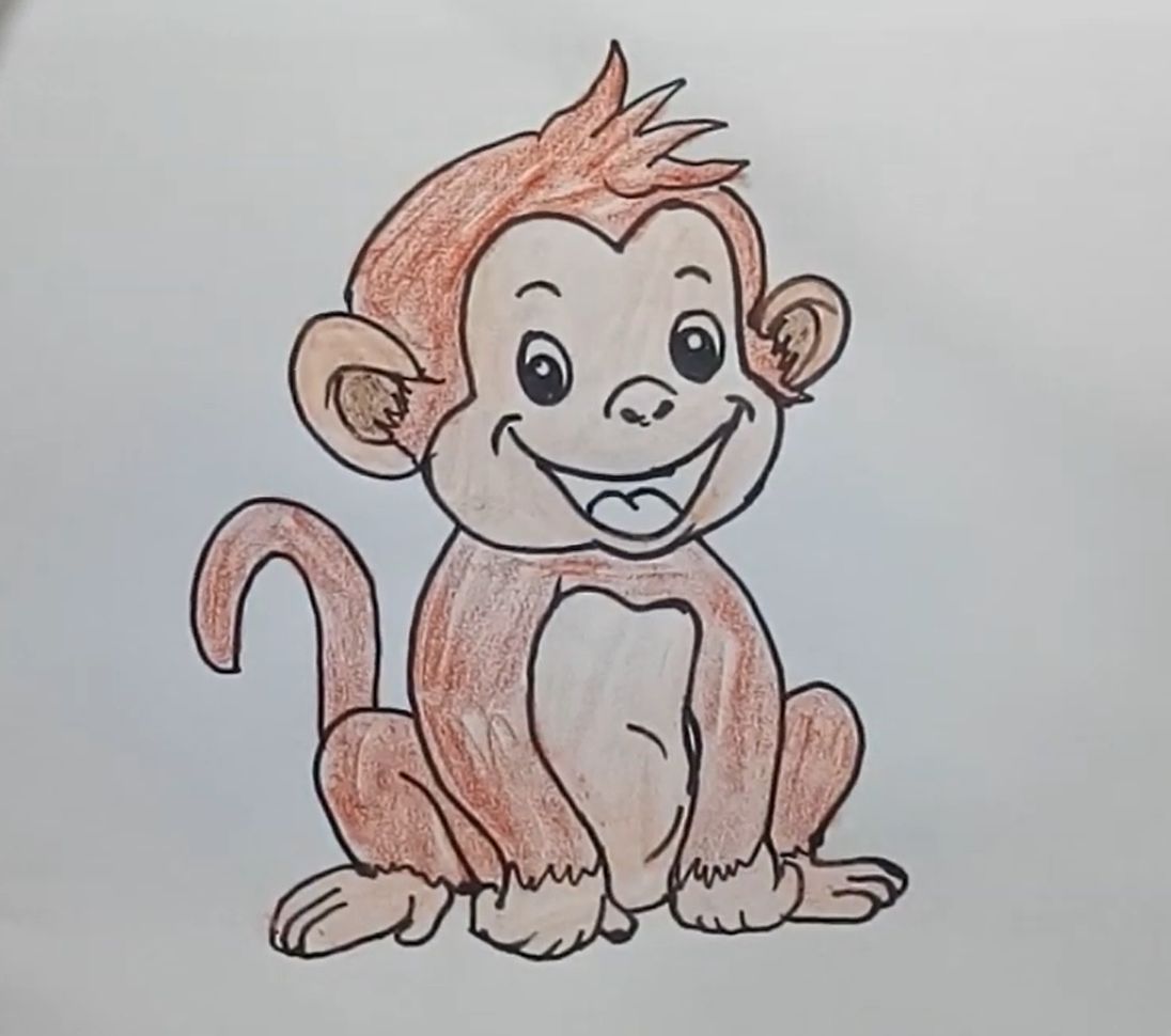 How To Draw A Cute Monkey