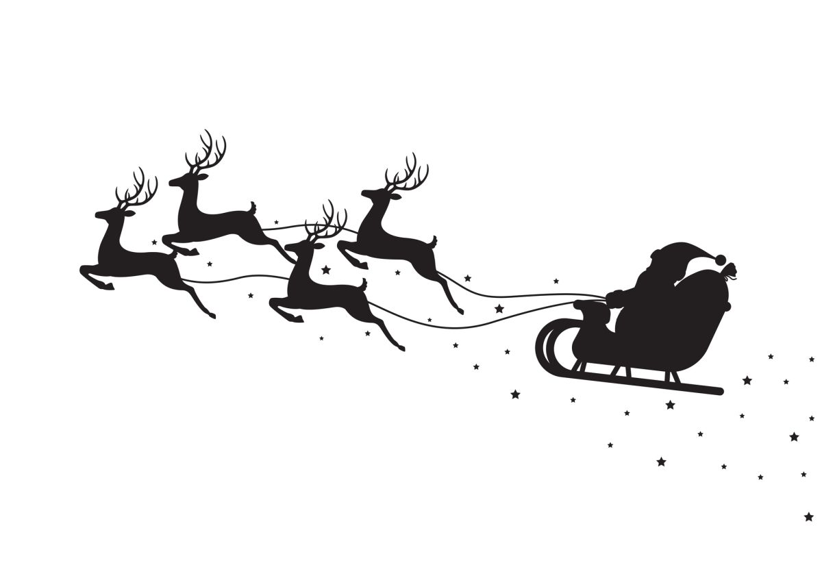 Santa Claus in Sleigh Pulled by Reindeer coloring page | Free Printable  Coloring Pages