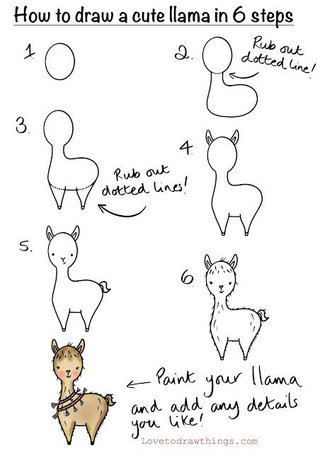 How To draw a cute Llama in few steps