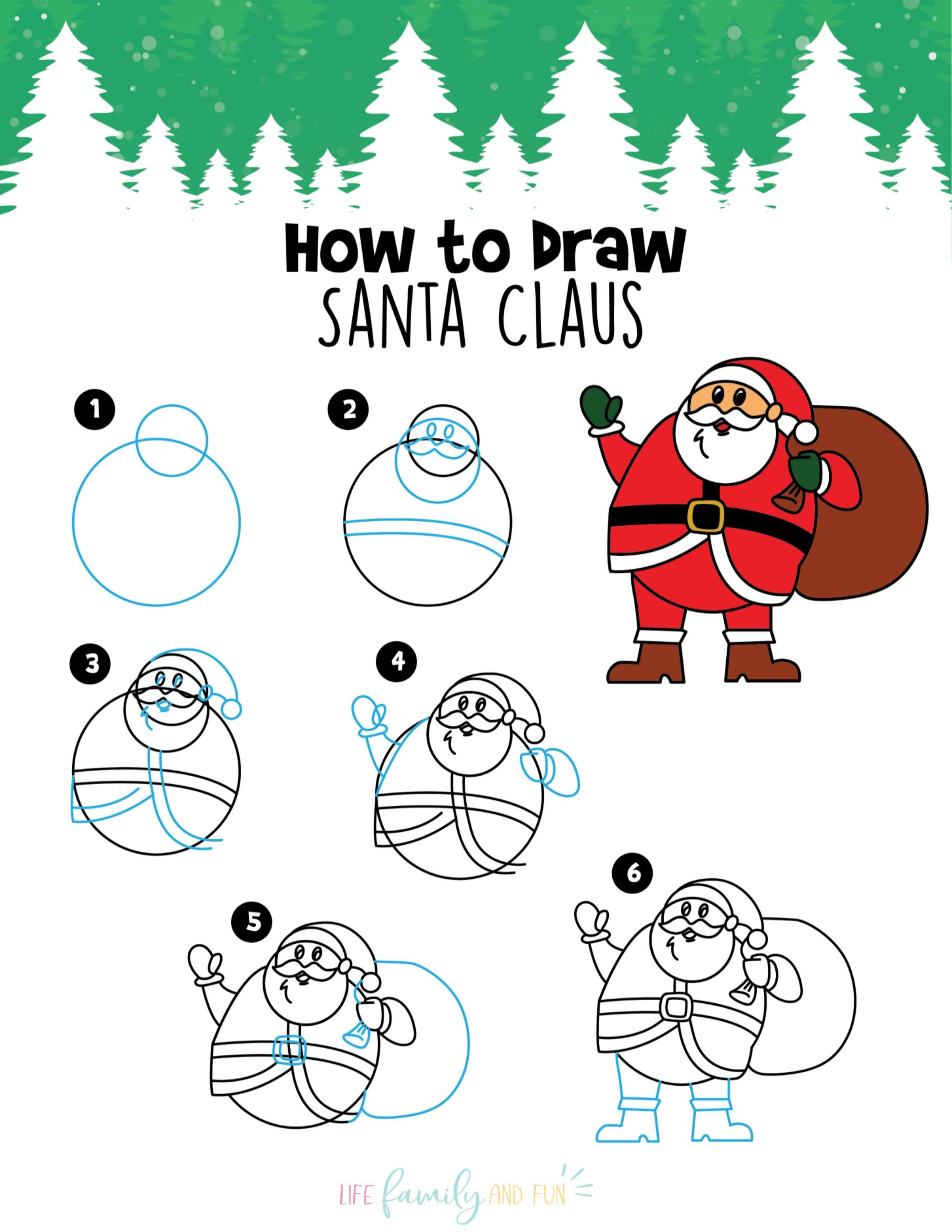 How to draw Santa Claus - Step By Step