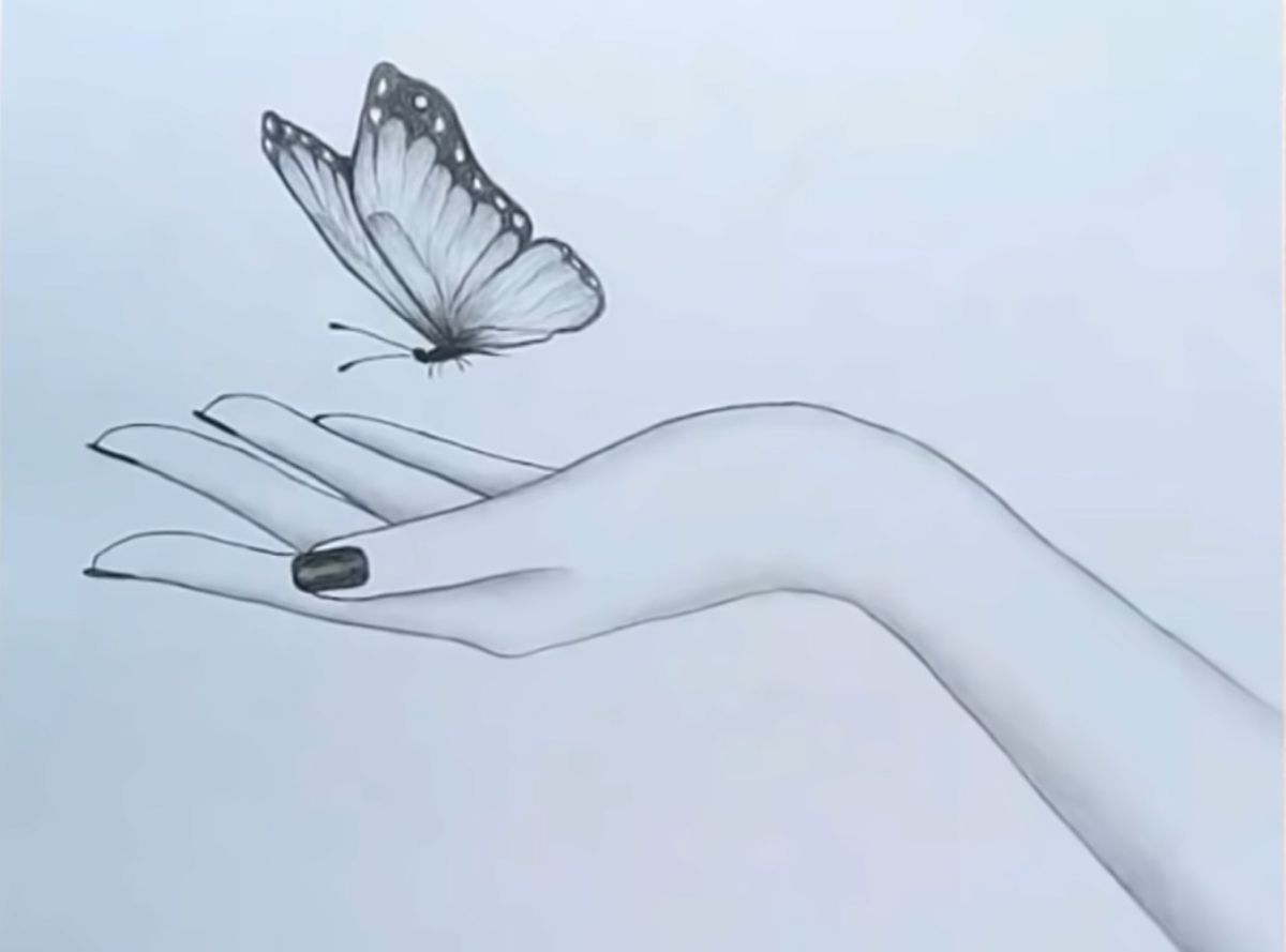 How to Draw a Butterfly in Hand