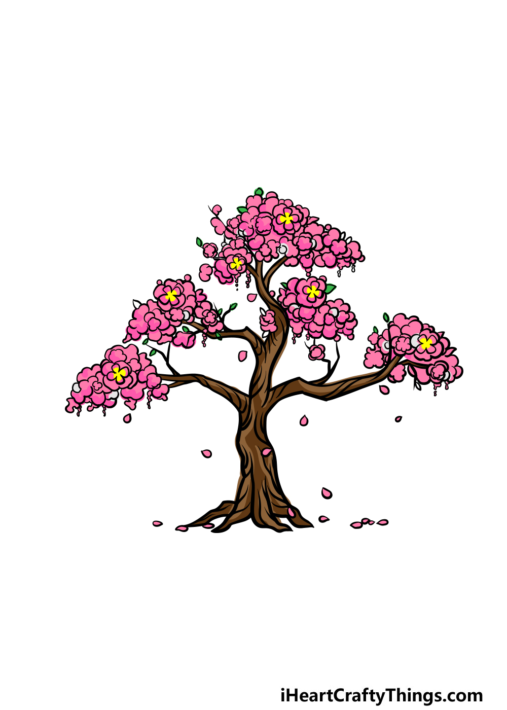 How to Draw a Cherry Blossom Tree