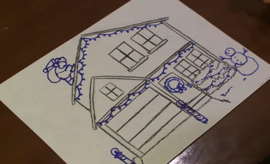 How to Draw a Christmas House