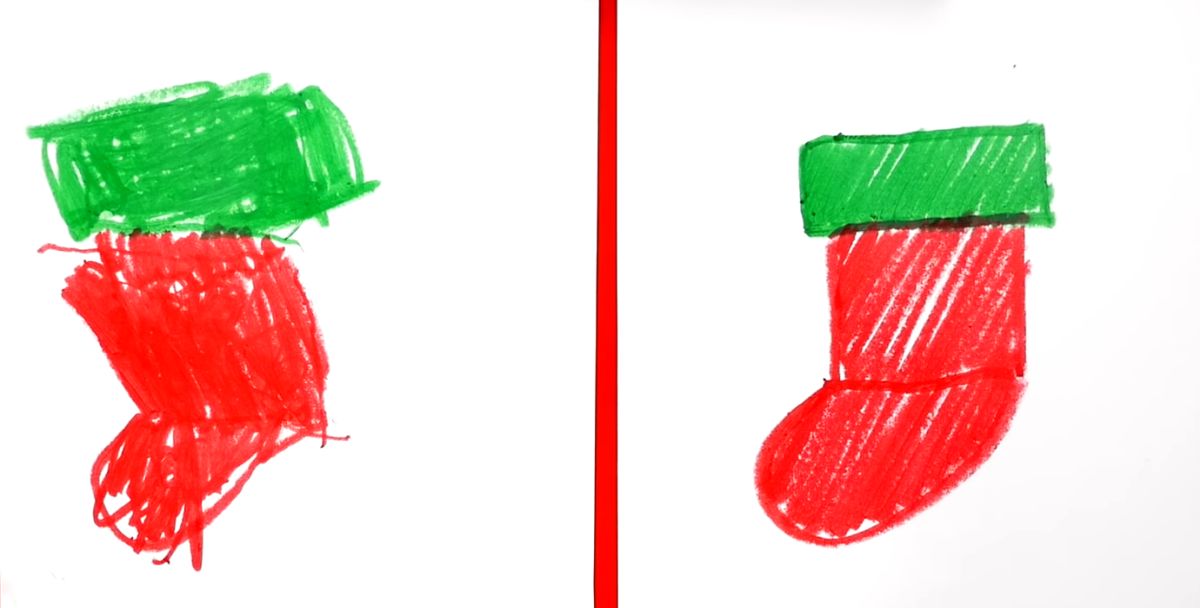 How to Draw a Christmas Stocking With Shapes