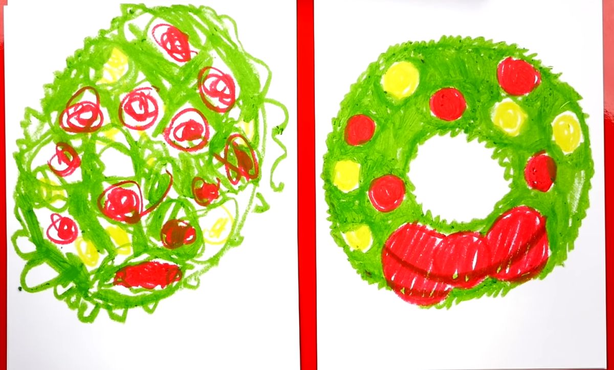 How to Draw a Christmas Wreath for Little Kids
