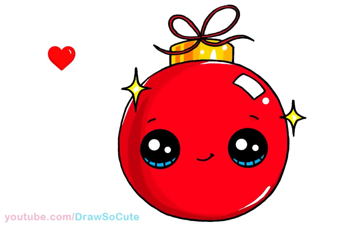 How to Draw a Cute Christmas Ornament
