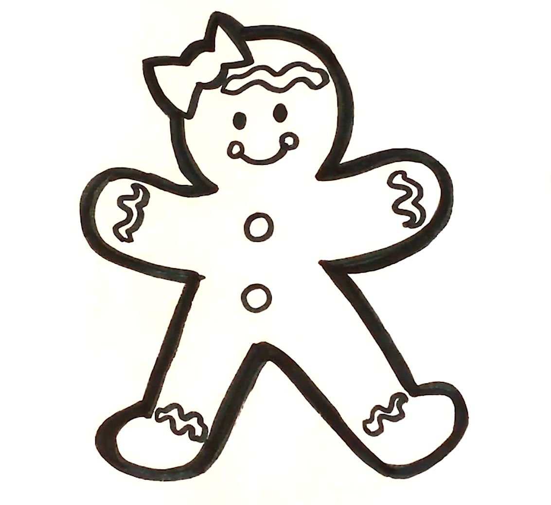How to Draw a Cute Gingerbread Woman