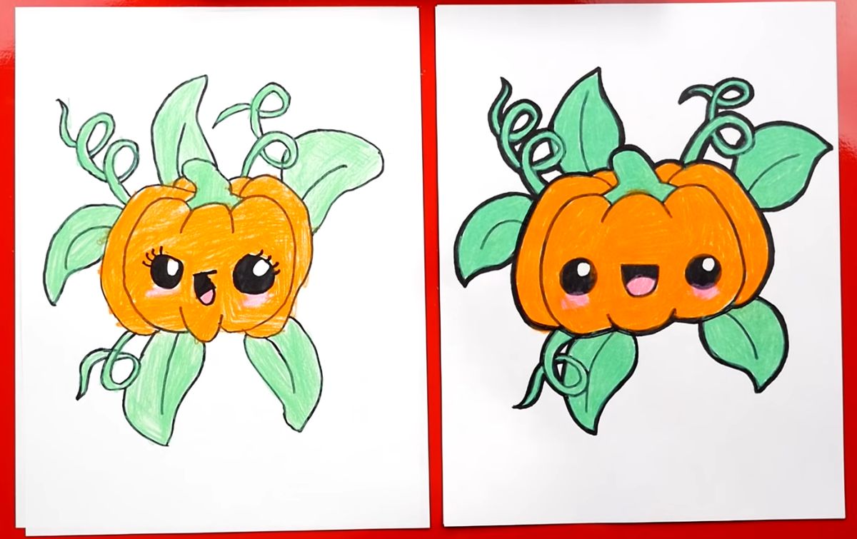 How to Draw a Cute Pumpkin