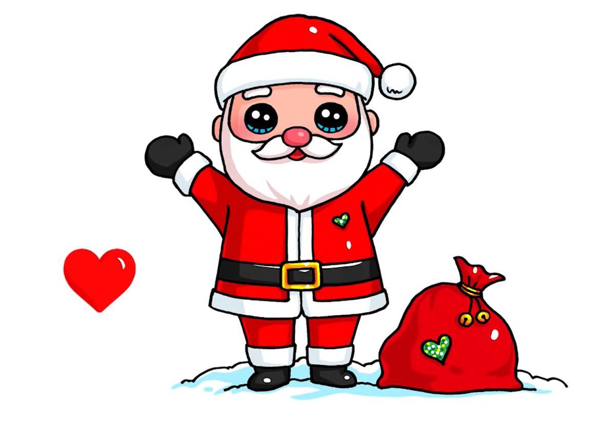 How to Draw a Cute Santa Claus
