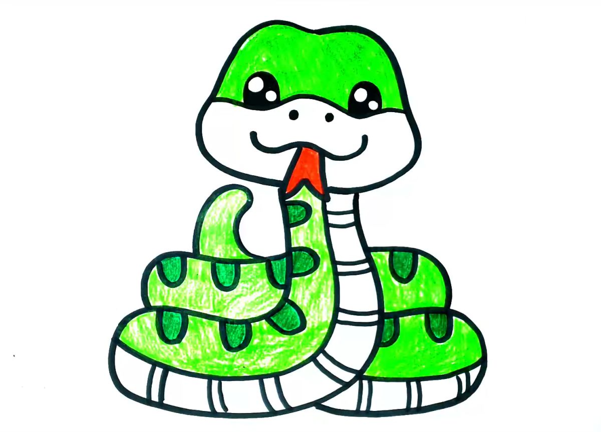 How to Draw a Cute Snake