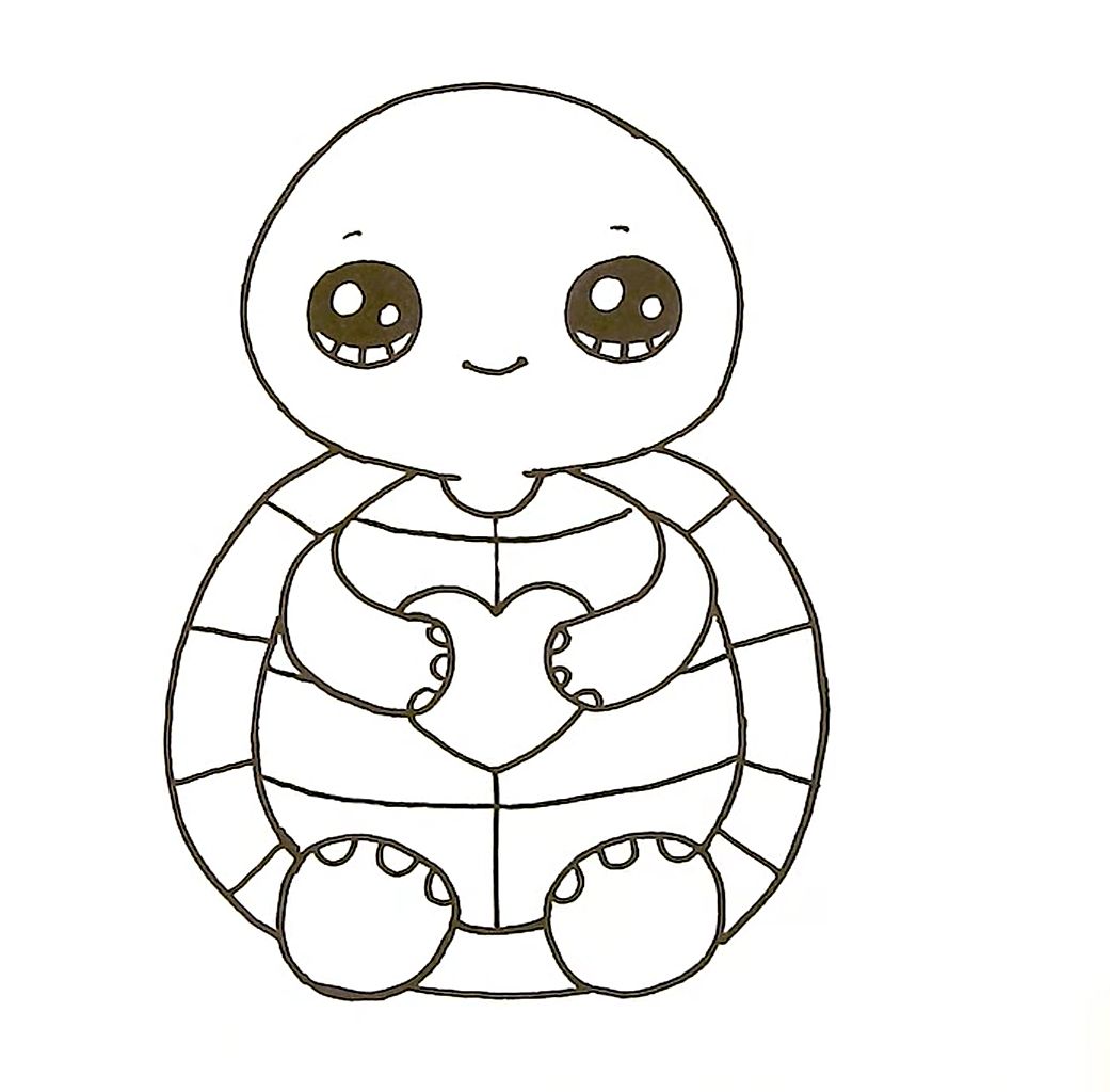 How to Draw a Cute Turtle
