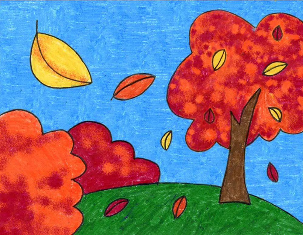 How to Draw a Fall Tree for Kids
