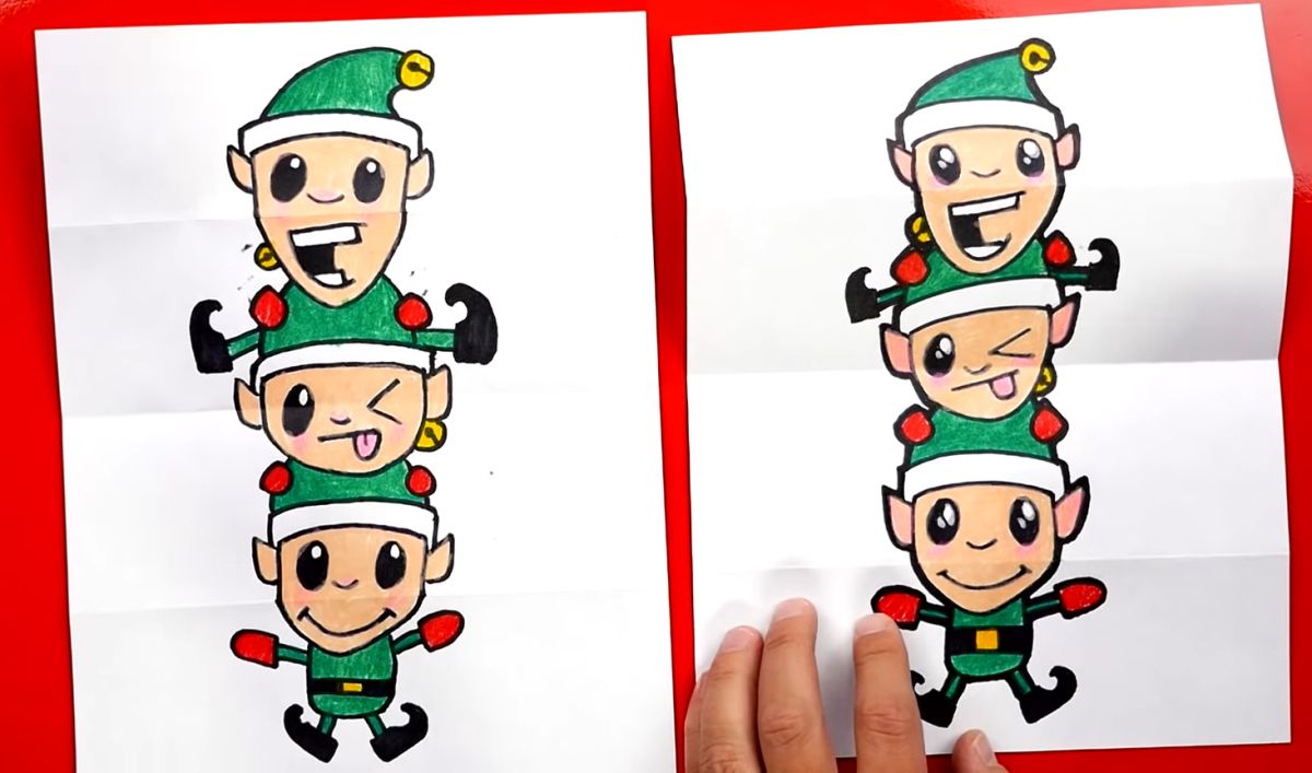 How to Draw a Folding Elf Surprise