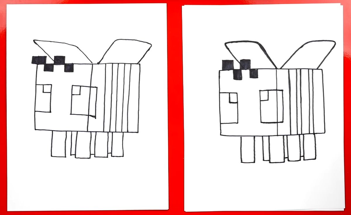 How to Draw a Minecraft Bee