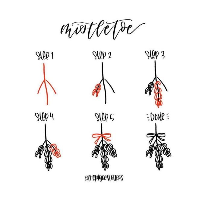 How to Draw a Mistletoe
