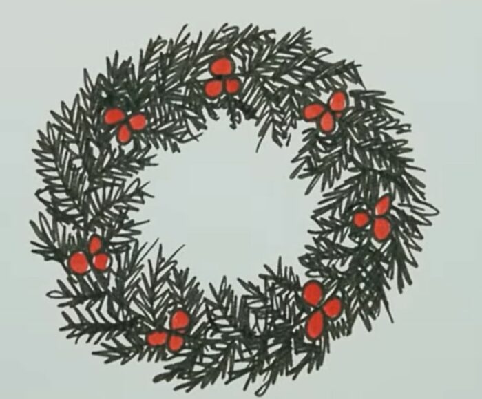 Draw a Christmas Wreath