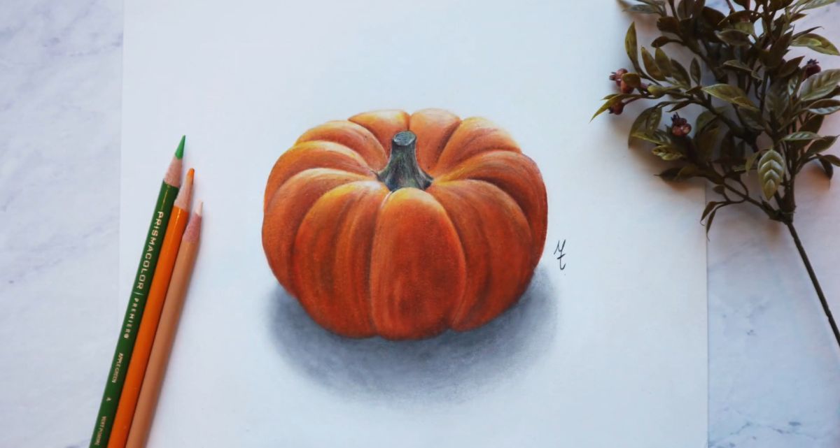 How to Draw a Realistic Pumpkin in Color