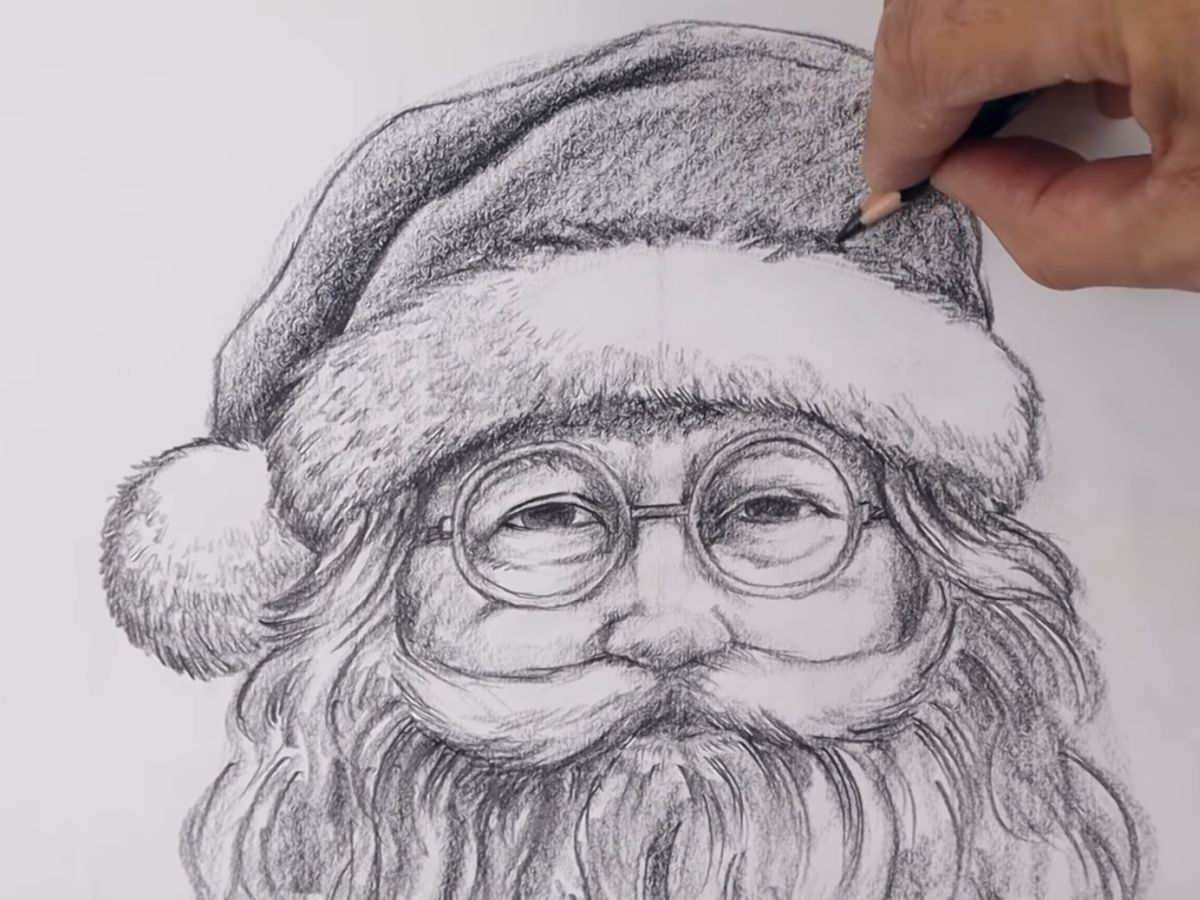 Santa Claus Black And White Pencil Sketch, Size: A4 at Rs 115/piece in  Rajgir-nextbuild.com.vn