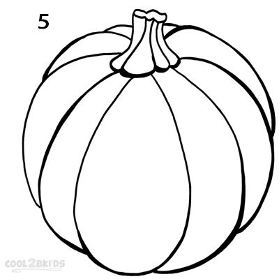 How to Draw a Round Pumpkin