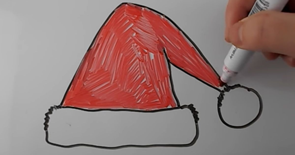 Hur man ritar en jultomtehatt