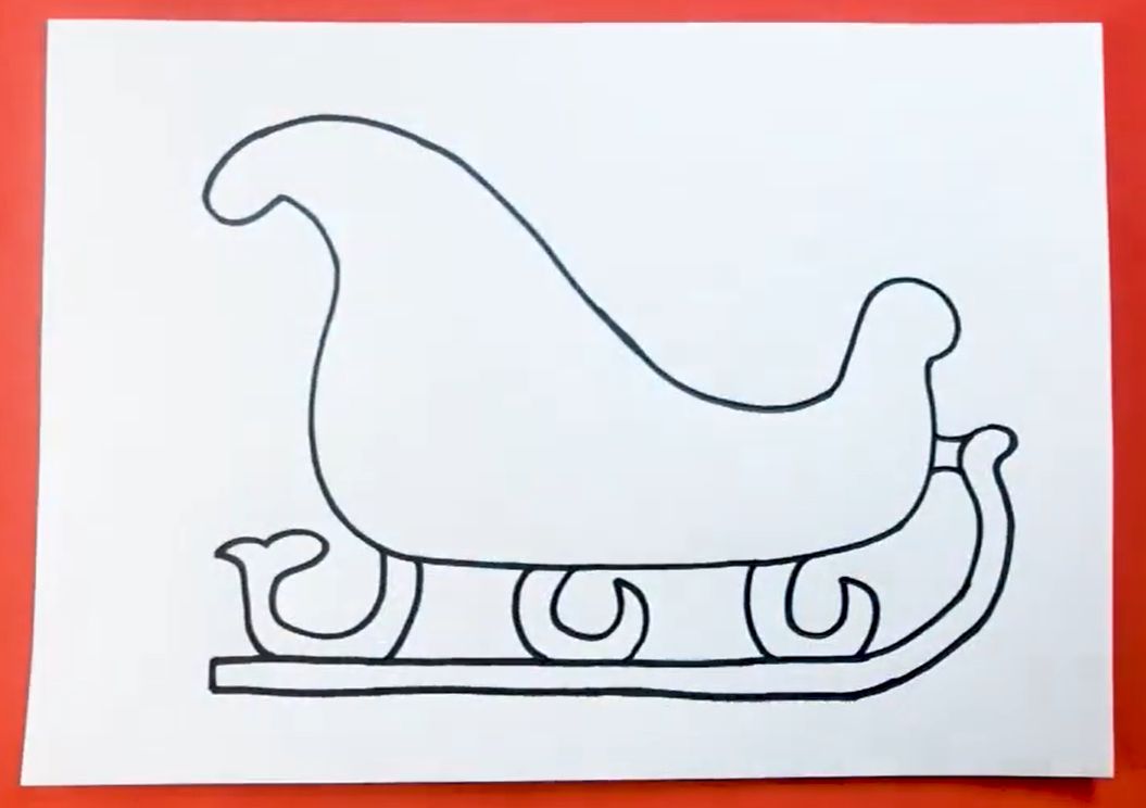 How to Draw a Sleigh for Kids