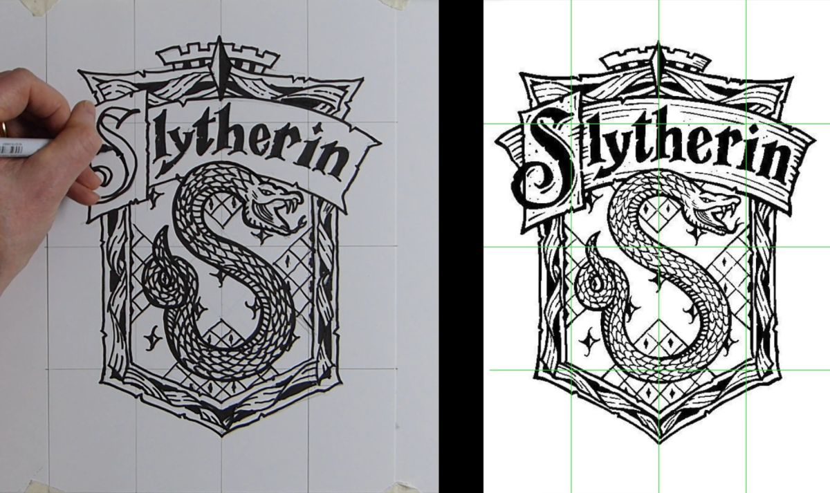 How to Draw a Slytherin Snake