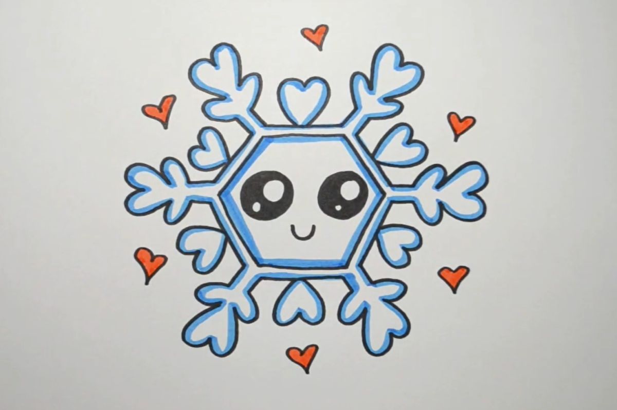 How to Draw a Snowflake With a Face