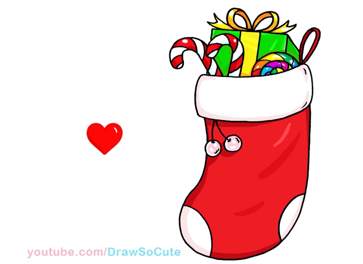 How to Draw a Stuffed Christmas Stocking