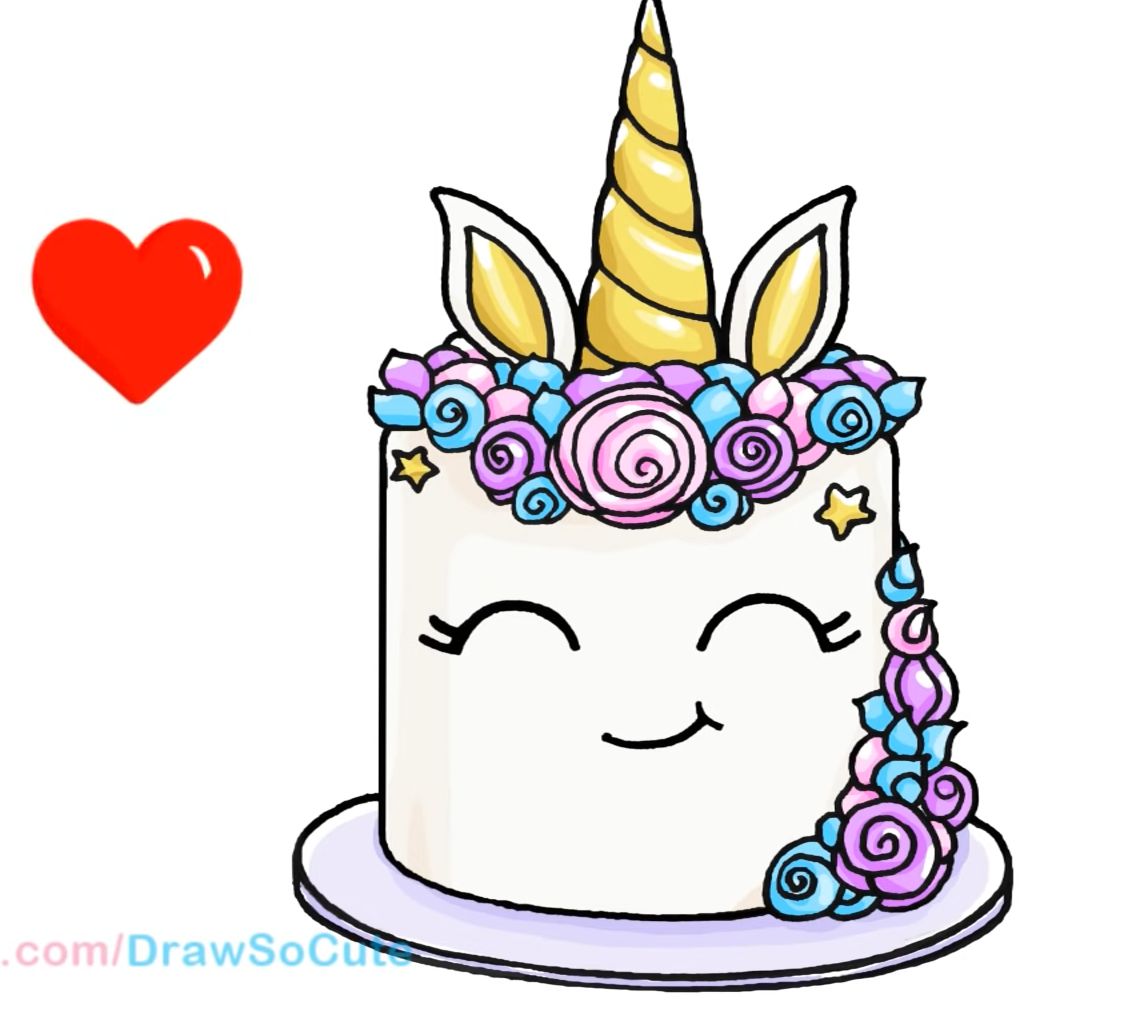 How to Draw a Unicorn Cake