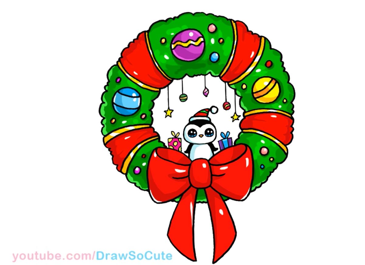 How to Draw a Unique Christmas Wreath