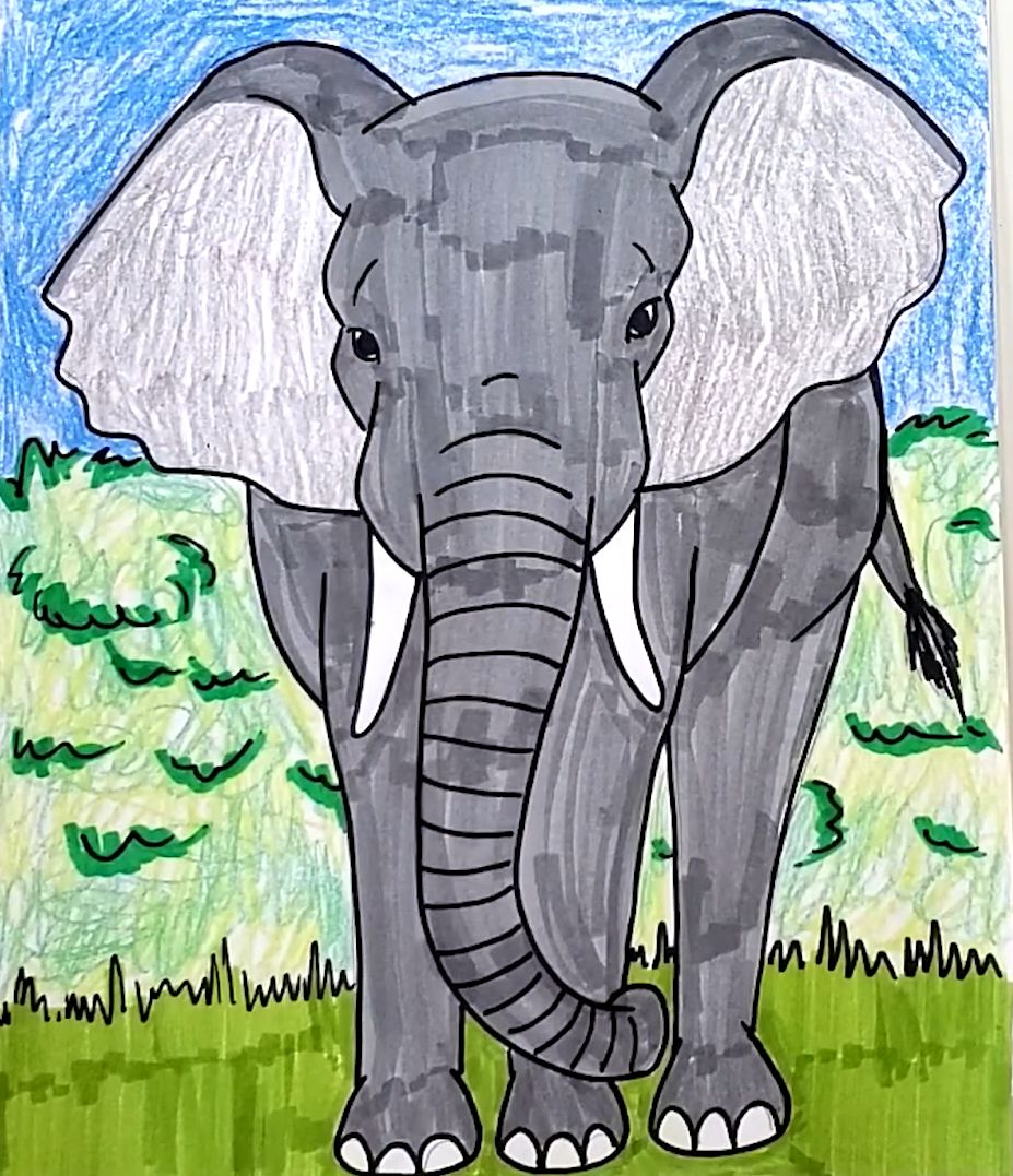 How To Draw An Elephant Easy Tutorial - Toons Mag-saigonsouth.com.vn