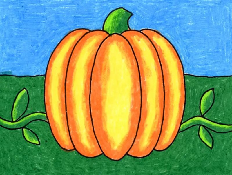 Traditional Thanksgiving Pumpkin Drawing