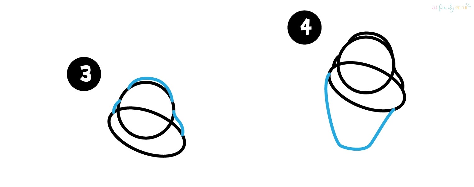 How to draw Olaf - step 3 and 4