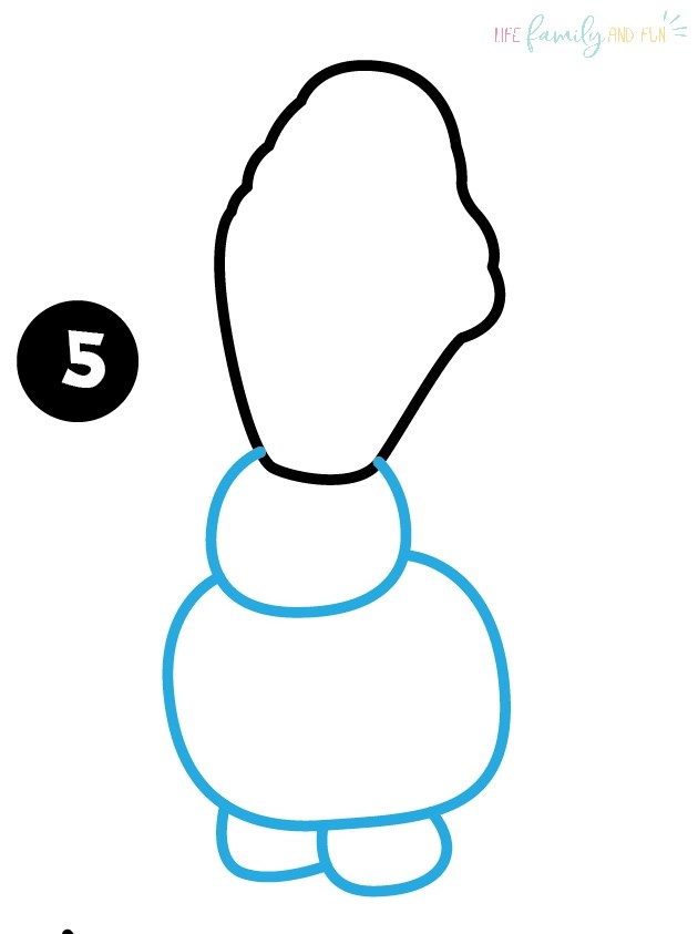 How to draw Olaf - step 5