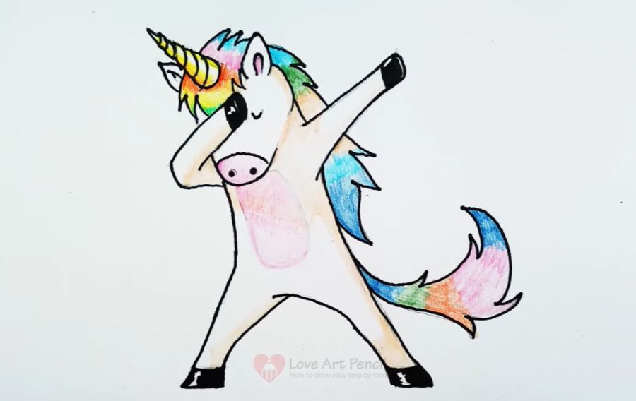 How to draw unicorn dabbing