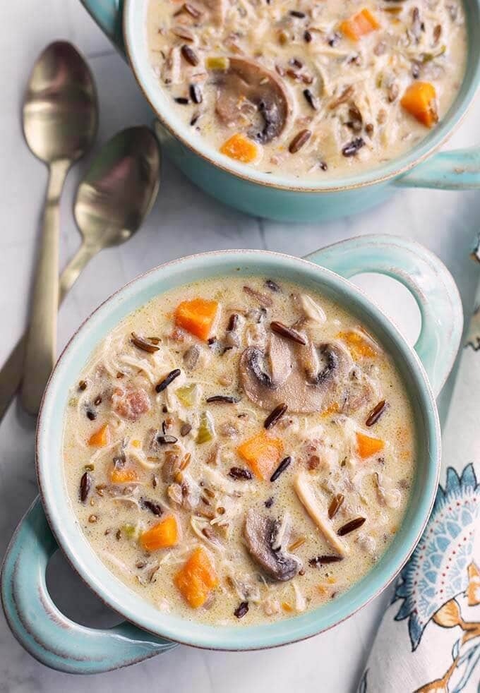 INSTANT POT WILD RICE SOUP WITH CHICKEN