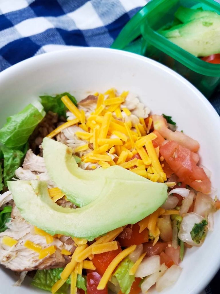 Instant Pot Burrito Bowls with Frozen Chicken
