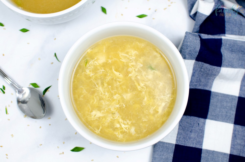 Instant Pot Egg Drop Soup Recipe - add a bit of green