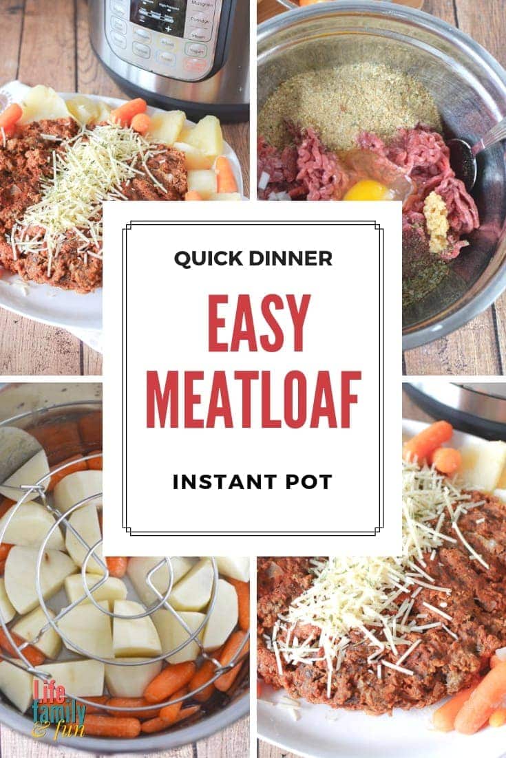 Instant Pot Meatloaf Recipe With Potatoes and Carrots - collage
