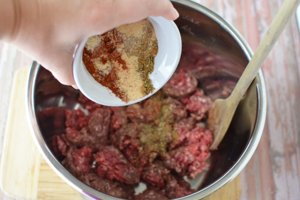 Instant Pot Tacos Meat - add spices