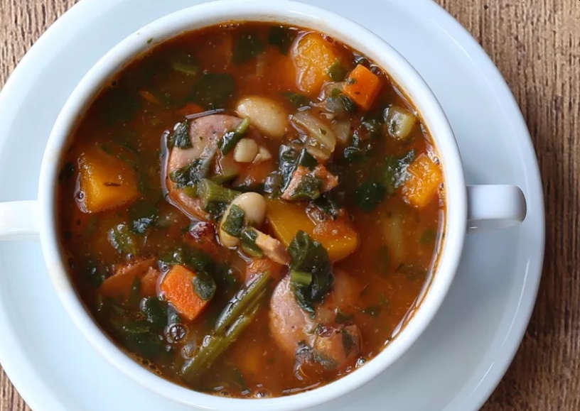 Kale and White Bean Soup With Spicy Sausage