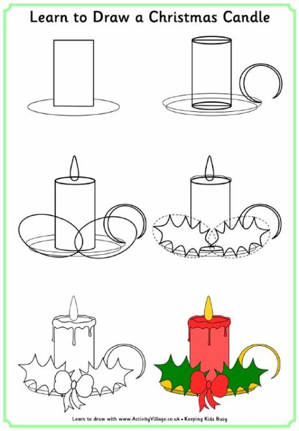 Learn to Draw a Christmas Candle