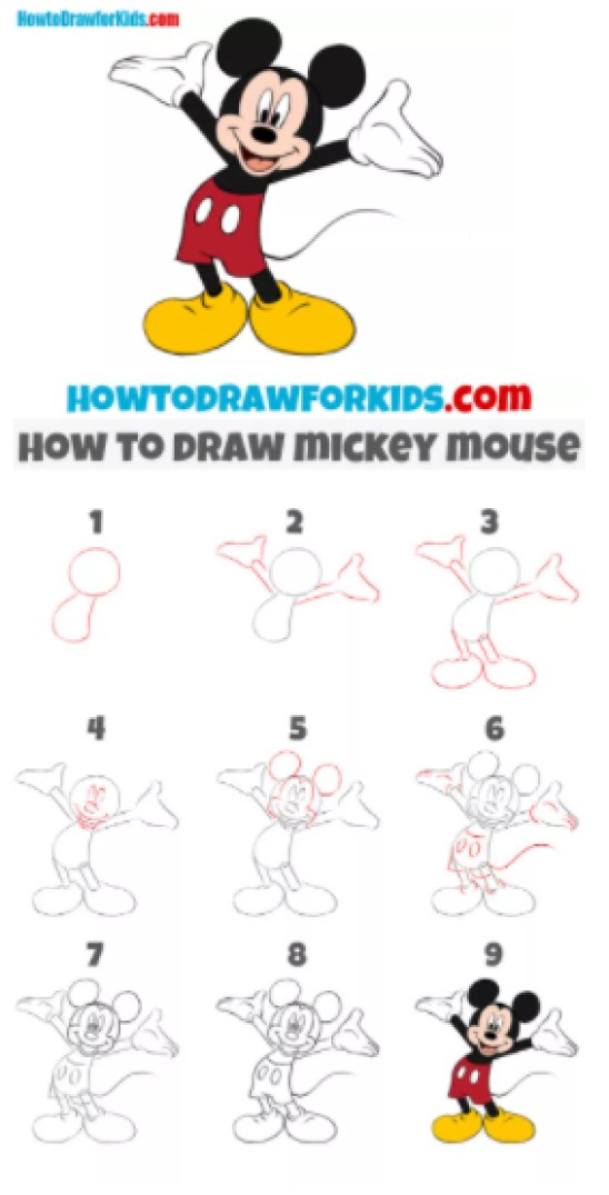 How To draw Mickey Mouse