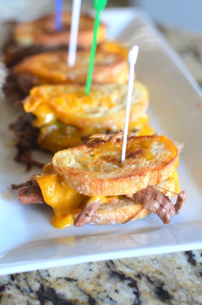 Mini Grilled Cheese Pot Roast Sandwiches