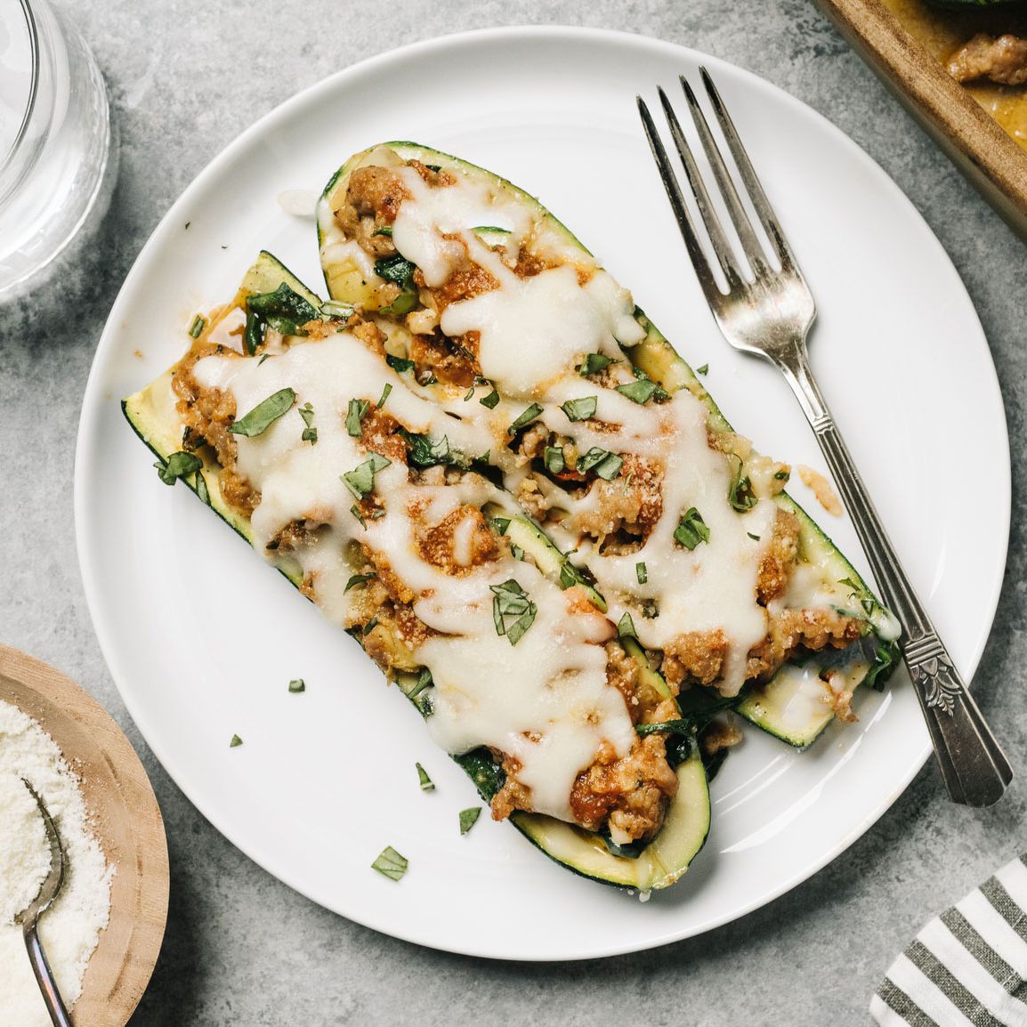 Mushroom-stuffed Zucchini Boats Recipe