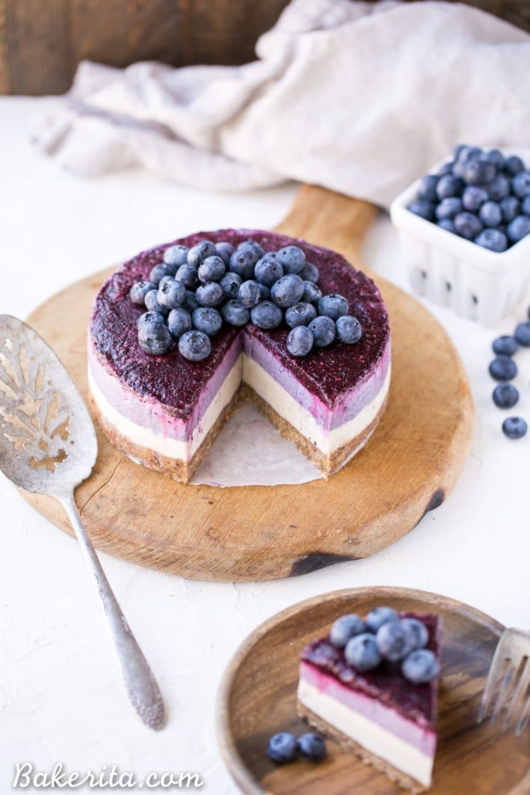 No-Bake Layered Blueberry Cheesecake