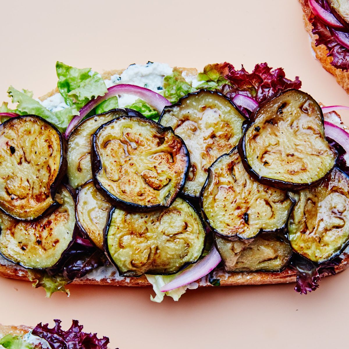 Open Faced Eggplant Sandwiches