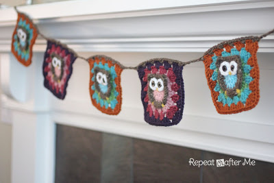 Owl Granny Square Crochet Pattern