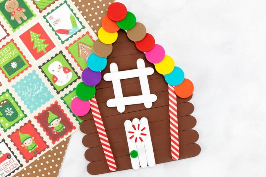 POPSICLE STICK GINGERBREAD HOUSE